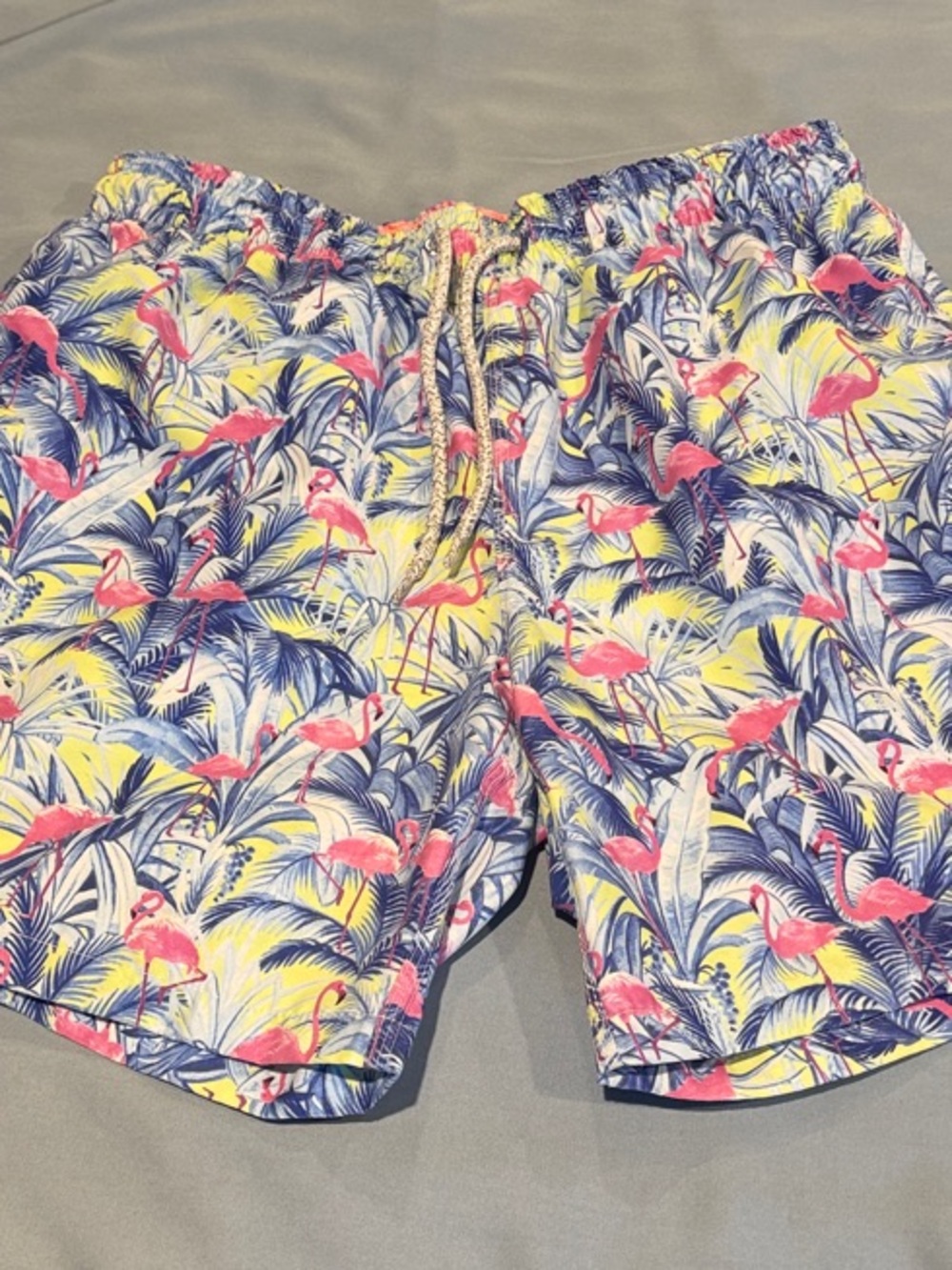 Michaels Tropical Flamingo Swim Trunks - Pink, Blue & Yellow